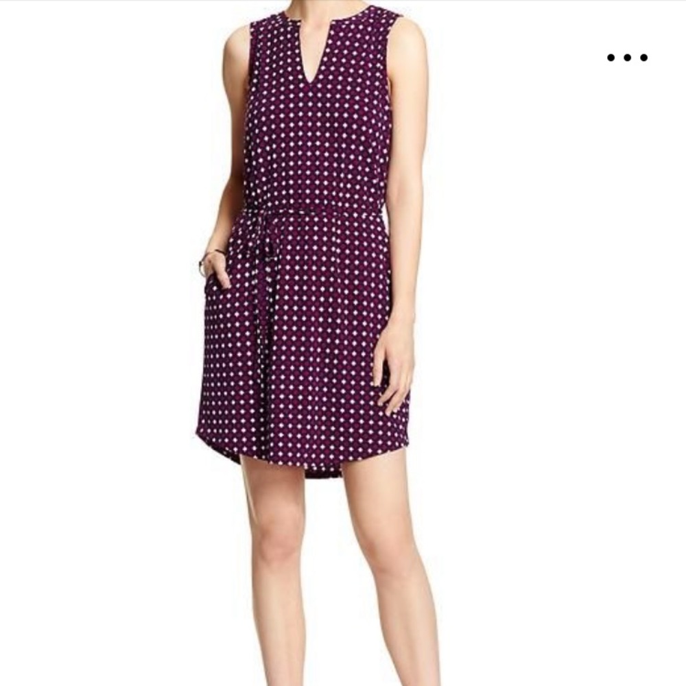 Banana Republic Paisley Printed Tie Waist Dress Size S Sleeveless V-Neck Office - Picture 3 of 10